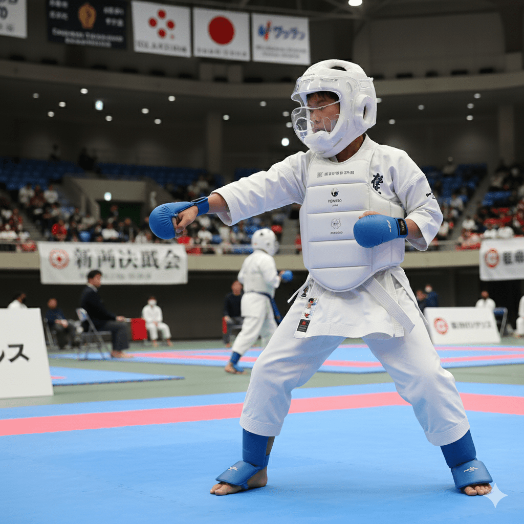 Casques et protections obligatoires pour les moins de 14 ans au karate WKF